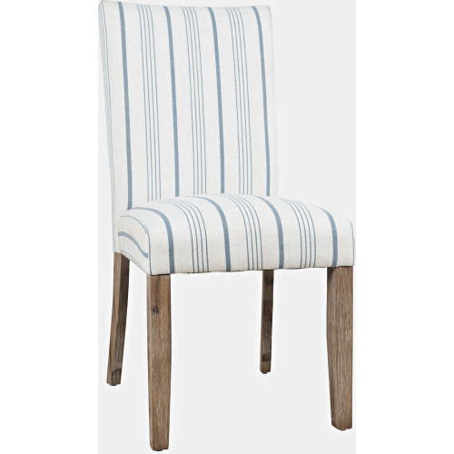 Eastern Tides Parsons Dining Chair in Off White & Blue Fabric (Set of 2)